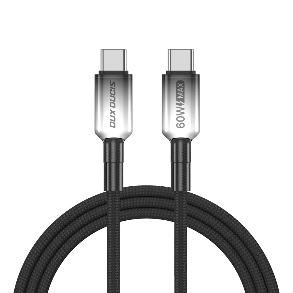 DUX DUCIS 60W Type-C To Type-C 1m  WLCM Series 60W Type-C To Type-C 1m Braided Cable with Gradient Connector - Black - 1
