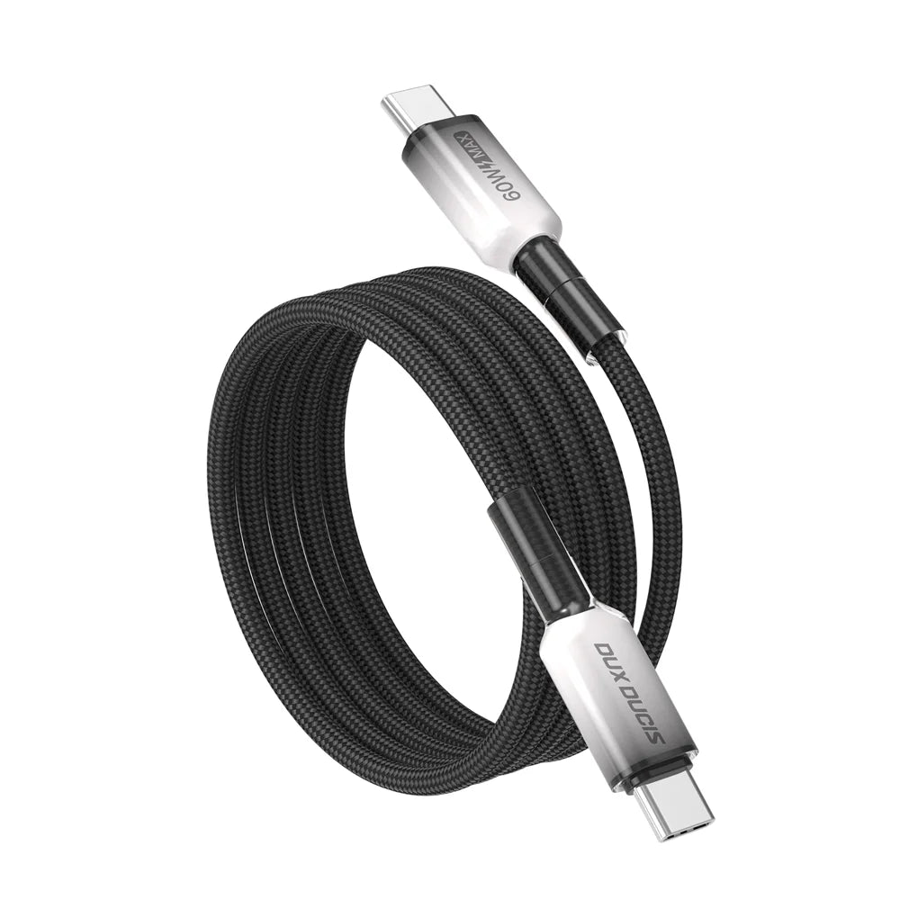 DUX DUCIS 60W Type-C To Type-C 1m  WLCM Series 60W Type-C To Type-C 1m Braided Cable with Gradient Connector - Black - 2
