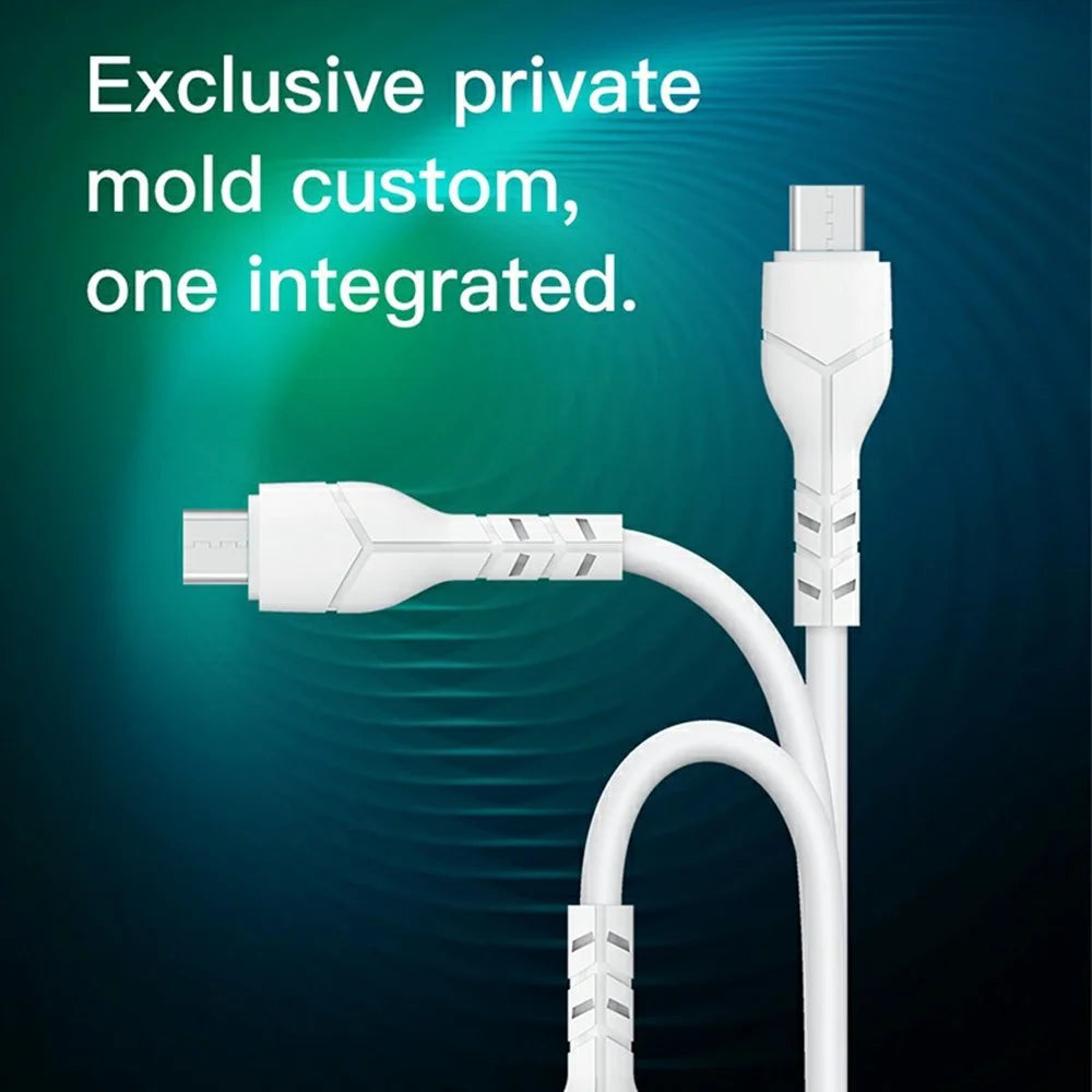 DEVIA EC205 Kintone Series 1m USB-A to Micro USB Charging Cable PVC Data Transfer Cord - White - 2