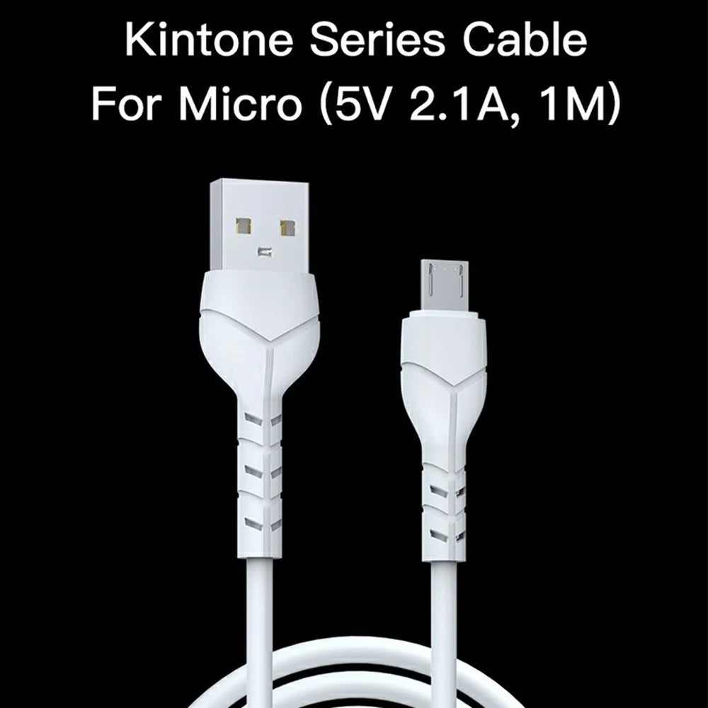 DEVIA EC205 Kintone Series 1m USB-A to Micro USB Charging Cable PVC Data Transfer Cord - White - 7