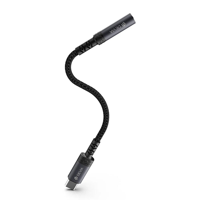DEVIA Ipure Series Type-C to 3.5mm Audio Adapter DAC Chip Wired Connection for Phone  /  Tablet  /  Laptop - Black - 1