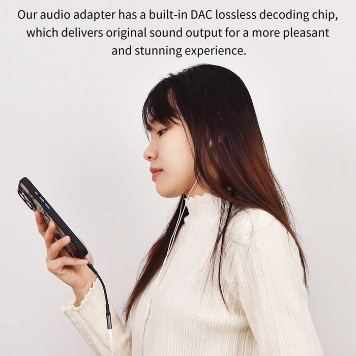 DEVIA Ipure Series Type-C to 3.5mm Audio Adapter DAC Chip Wired Connection for Phone  /  Tablet  /  Laptop - Black - 4