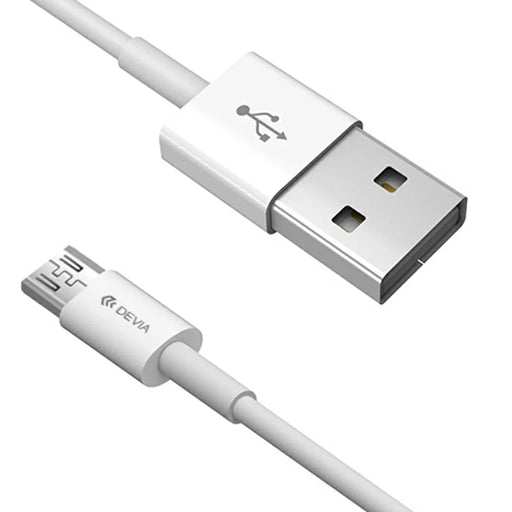DEVIA 2.1A 1M Smart Cable Micro USB Charging Cable Fast Data Transfer Android Cable - White - 2