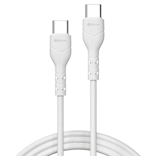DEVIA Kintone Series Type-C to Type-C Cable 3A 1M 60W Fast Charging Data Sync Cable - White - 1