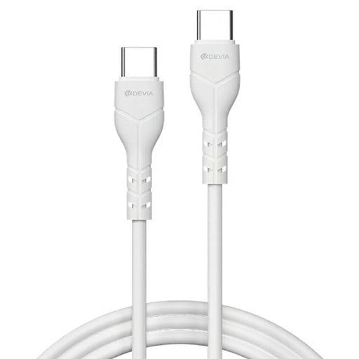 DEVIA Kintone Series Type-C to Type-C Cable 3A 1M 60W Fast Charging Data Sync Cable - White - 1