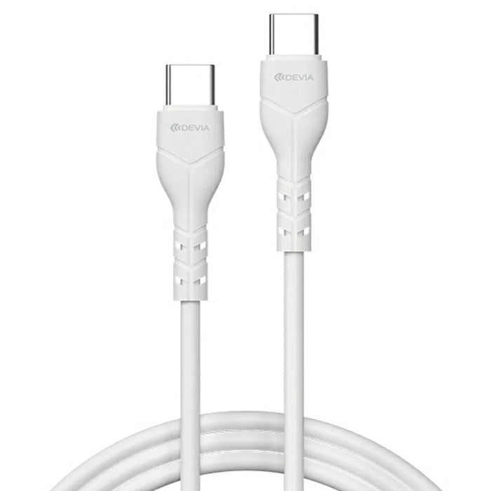 DEVIA Kintone Series Type-C to Type-C Cable 3A 1M 60W Fast Charging Data Sync Cable - White - 1