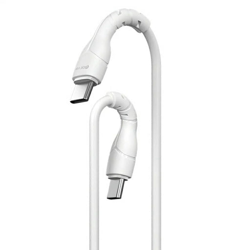 DEVIA Kintone Series Type-C to Type-C Cable 3A 1M 60W Fast Charging Data Sync Cable - White - 2