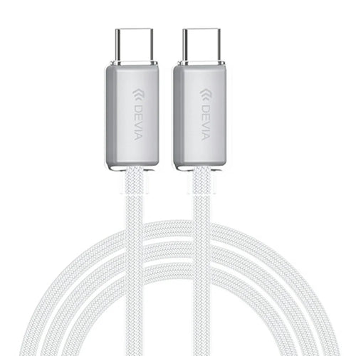 DEVIA EC688 Extreme Speed Series 1.5m Type-C to Type-C Data Cable PD 60W Fast Charging Cord - White - 1