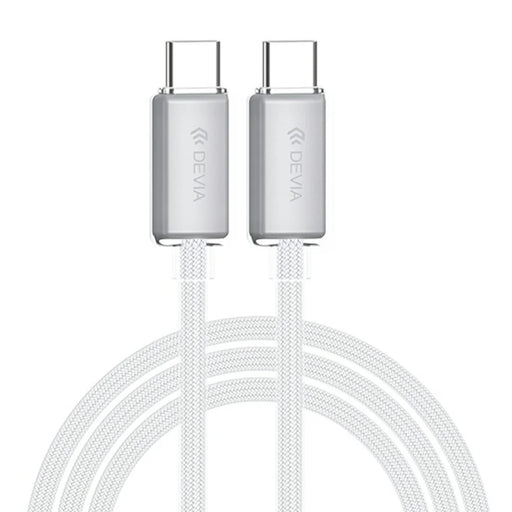 DEVIA EC688 Extreme Speed Series 1.5m Type-C to Type-C Data Cable PD 60W Fast Charging Cord - White - 1