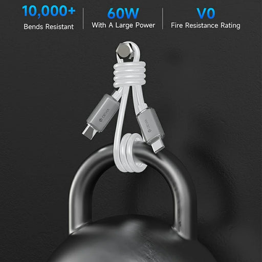 DEVIA EC688 Extreme Speed Series 1.5m Type-C to Type-C Data Cable PD 60W Fast Charging Cord - White - 2