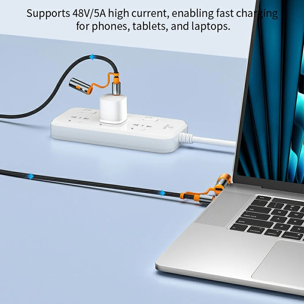 DEVIA EC660 1.5m Ultra 2 Type-C to Type-C PD 240W Multi Function Data Cable with Lamp and Lighter - Black - 5