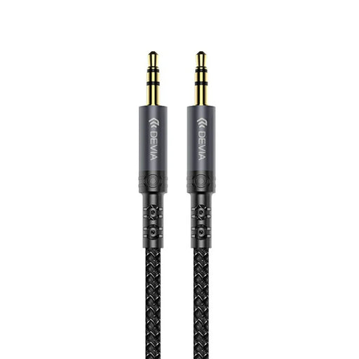 DEVIA EC618 1m Ipure Series 3.5mm Audio Cable Clear Sound Braided Nylon Audio Cable - Black - 1