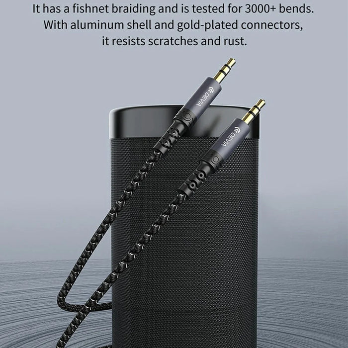 DEVIA EC618 1m Ipure Series 3.5mm Audio Cable Clear Sound Braided Nylon Audio Cable - Black - 6