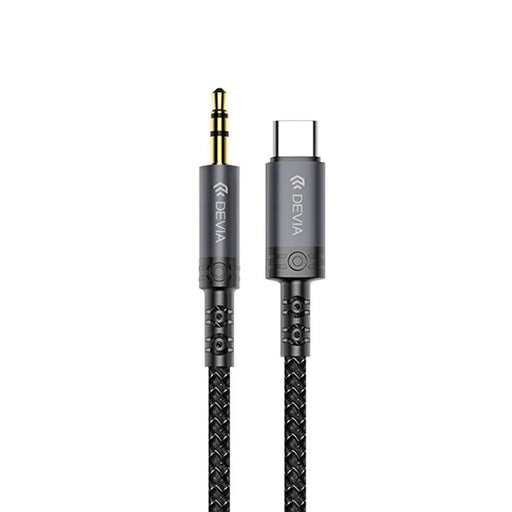 DEVIA EC620 1m Ipure Series Type-C to 3.5mm Audio Cable Braided Nylon Audio Cable - Black - 1