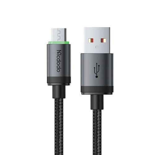 MCDODO CA-3990 1m USB-A to Micro USB Cable with Charging Light, 3A Fast Charging Data Cord - Black - 1