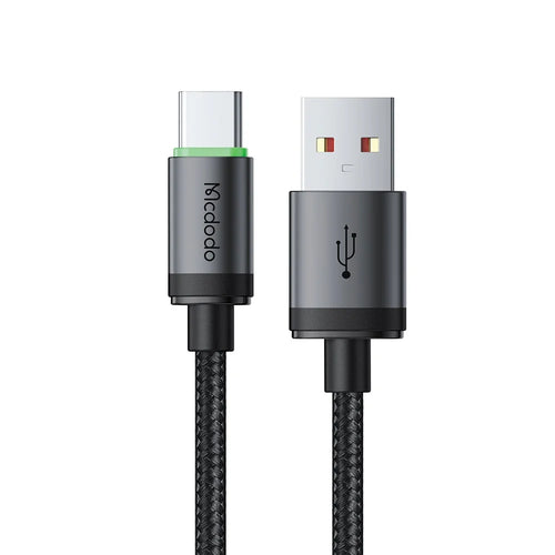 MCDODO CA-3960 1m USB-A to USB-C Cable with Charging Light, 3A Fast Charging Data Transfer Cord - Black - 1