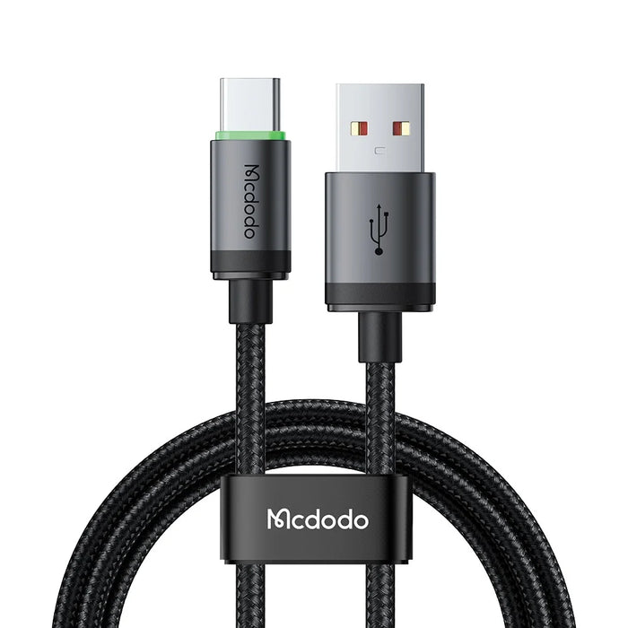 MCDODO CA-3961 3m USB-A to USB-C Cable with Charging Light, 3A Fast Charging Data Transfer Cord - Black - 1