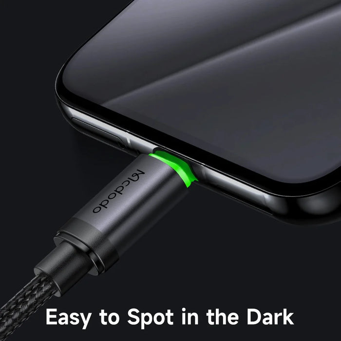 MCDODO CA-3961 3m USB-A to USB-C Cable with Charging Light, 3A Fast Charging Data Transfer Cord - Black - 5