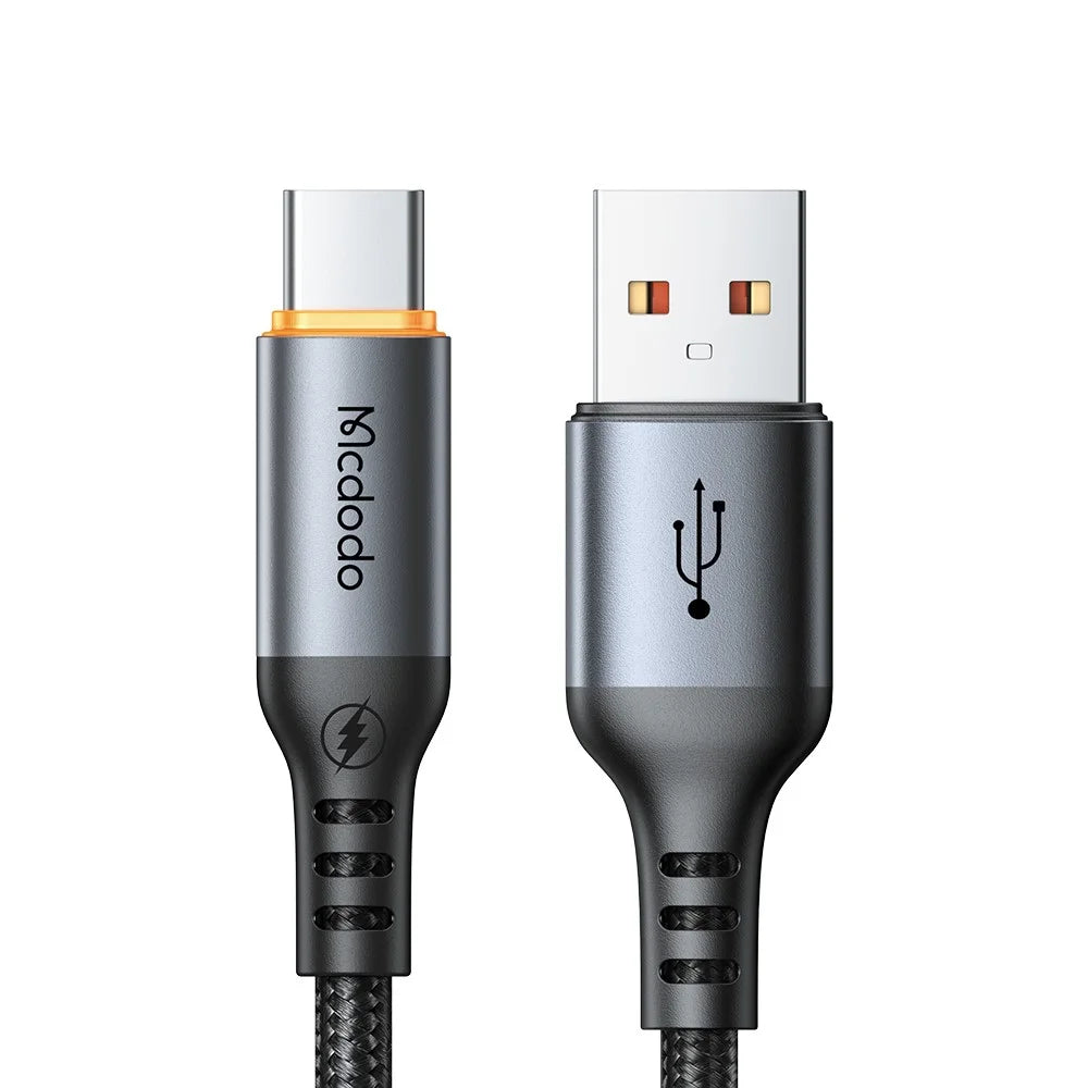 MCDODO CA-0570 1.2M USB-A to USB-C Cable 6A Super Fast Charging Smart Auto Power Off 480Mbps Data Transfer Cable - Black - 1