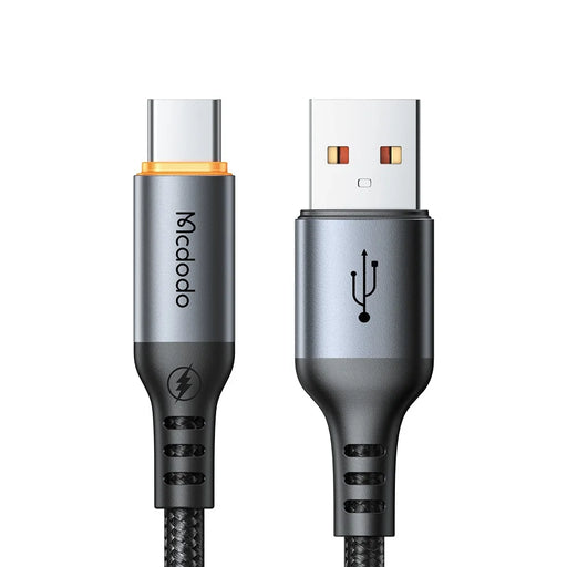 MCDODO CA-0570 1.2M USB-A to USB-C Cable 6A Super Fast Charging Smart Auto Power Off 480Mbps Data Transfer Cable - Black - 1
