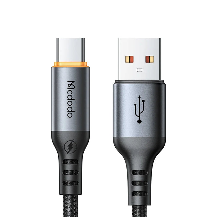 MCDODO CA-0570 1.2M USB-A to USB-C Cable 6A Super Fast Charging Smart Auto Power Off 480Mbps Data Transfer Cable - Black - 1