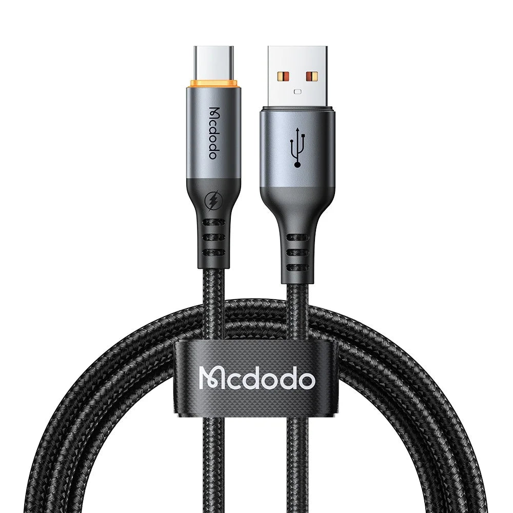 MCDODO CA-0570 1.2M USB-A to USB-C Cable 6A Super Fast Charging Smart Auto Power Off 480Mbps Data Transfer Cable - Black - 2