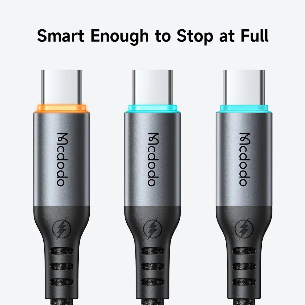 MCDODO CA-0570 1.2M USB-A to USB-C Cable 6A Super Fast Charging Smart Auto Power Off 480Mbps Data Transfer Cable - Black - 4