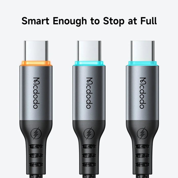MCDODO CA-0570 1.2M USB-A to USB-C Cable 6A Super Fast Charging Smart Auto Power Off 480Mbps Data Transfer Cable - Black - 4