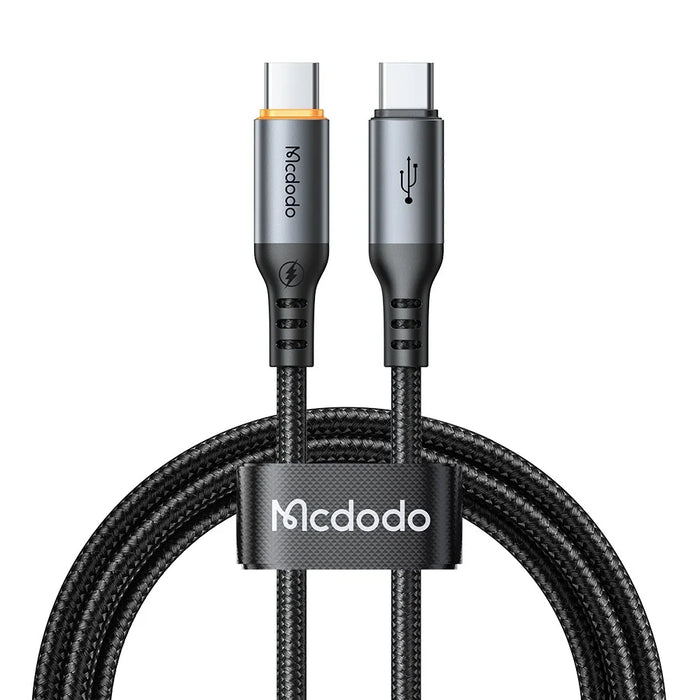 MCDODO CA-2040 PD 100W 1.2M USB-C to C Fast Charging Data Cable with Smart Auto Power Off E-Marker Chip - Black - 2