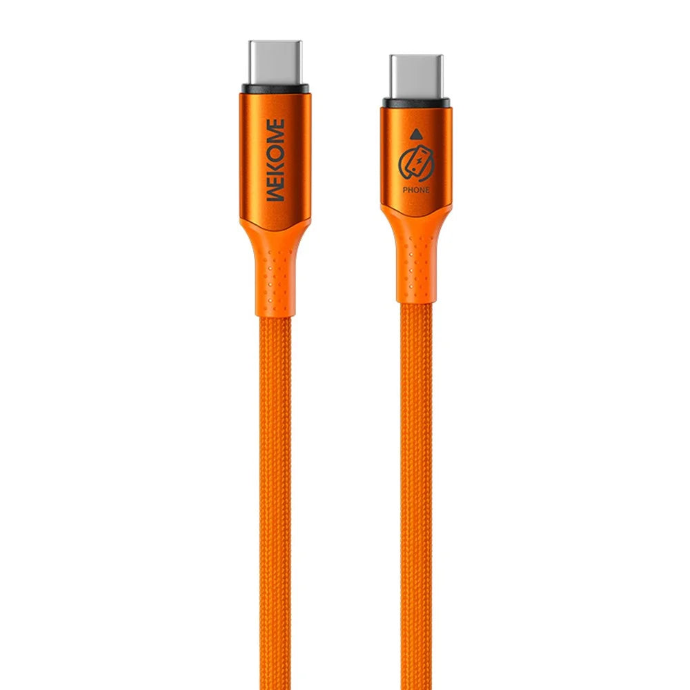 WEKOME WDC-C23 Ladon 140W All Protocol Super Fast Charging Cable Type-C to Type-C 1.2M Data Cable - Orange - 1