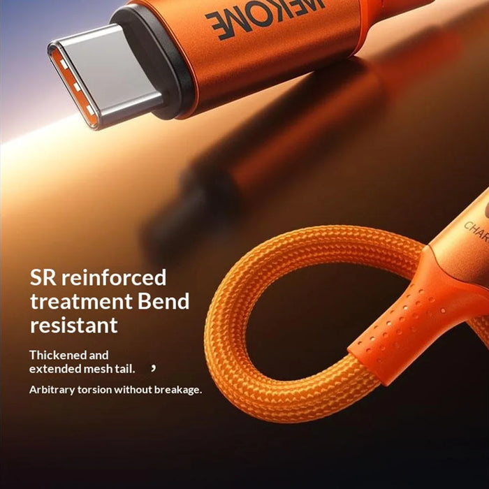 WEKOME WDC-C23 Ladon 140W All Protocol Super Fast Charging Cable Type-C to Type-C 1.2M Data Cable - Orange - 7