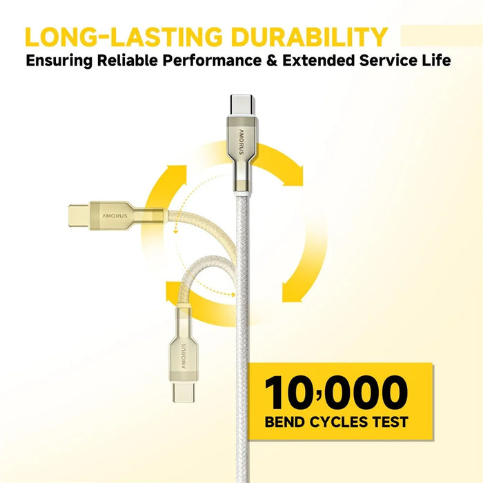 AMORUS 1m USB-A to USB-C 12W 2.4A Fast Charging Wire Nylon Braided Data Cable for Samsung / Huawei / Xiaomi - 6