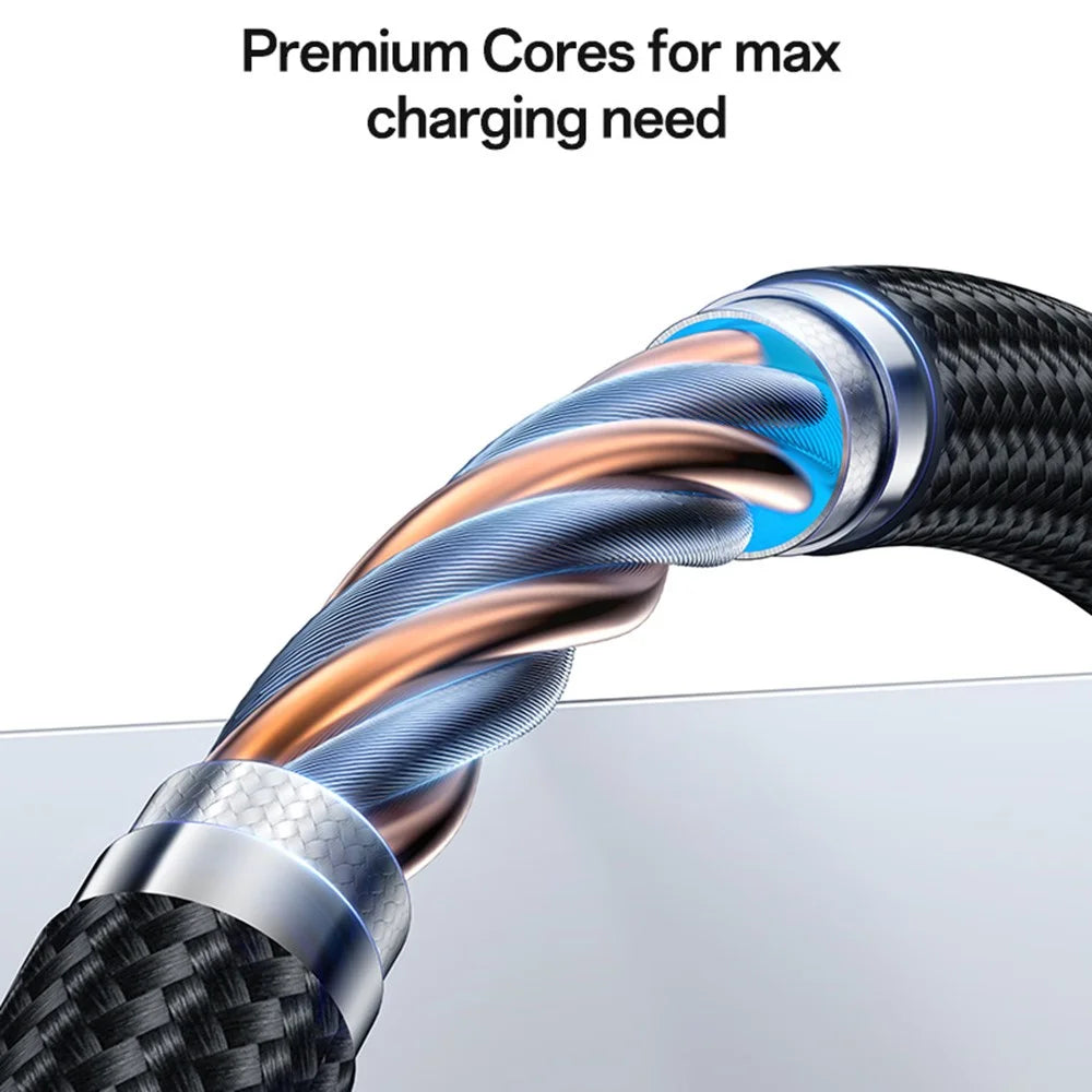 YESIDO CA203 USB-A / USB-C to iP  /  USB-C  /  Micro Fast Charging Cable Braided Charging Cord for iPhone Samsung Huawei Xiaomi - 7