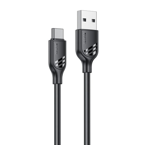YESIDO CA126C 1m USB-A to USB-C Cable 18W Fast Charging Data Sync Cord for Samsung / Xiaomi / Huawei - Black - 1