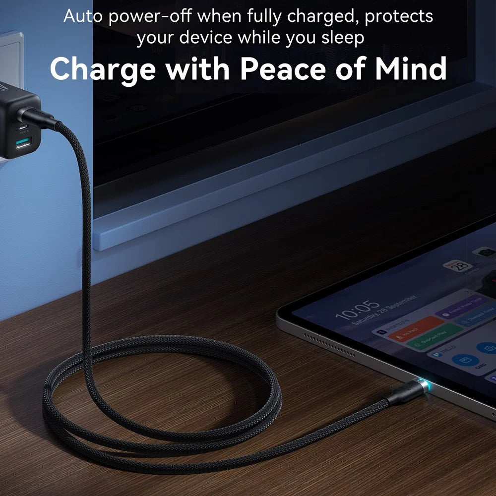 JOYROOM S-A63 1.2m USB-C to USB-C Cable 100W Fast Charging Data Cord - Black - 6