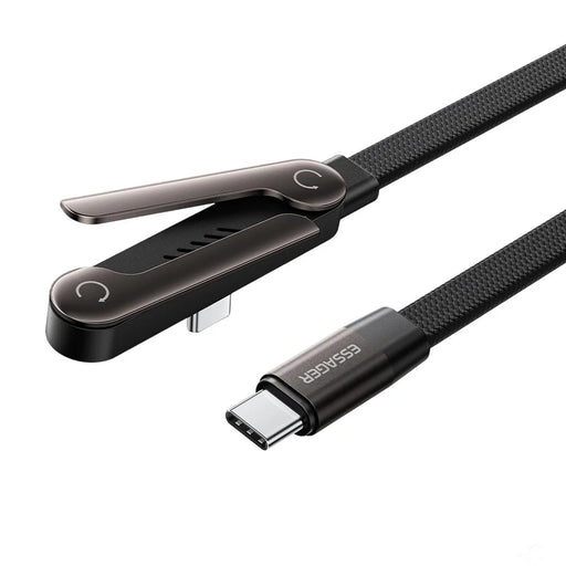 ESSAGER 1m USB-C to USB-C L-Shape 100W Fast Charging Cable with Stand for Gaming Charging - Tarnish - 1