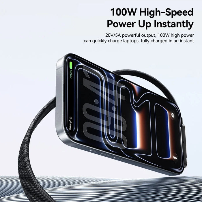 ESSAGER 1m USB-C to USB-C L-Shape 100W Fast Charging Cable with Stand for Gaming Charging - Tarnish - 6