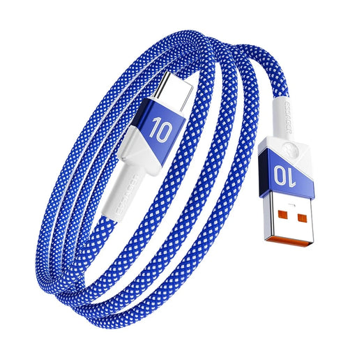 ESSAGER 2m Football Theme 7A Fast Charging Cable USB-A to USB-C Data Cord for Huawei Samsung Xiaomi - Sapphire - 2