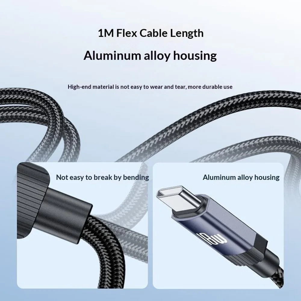 YESIDO CA204C 1m USB-A to Type-C Cable 18W Fast Charging 480Mbps Data Transfer Wire - Tarnish Grey - 7