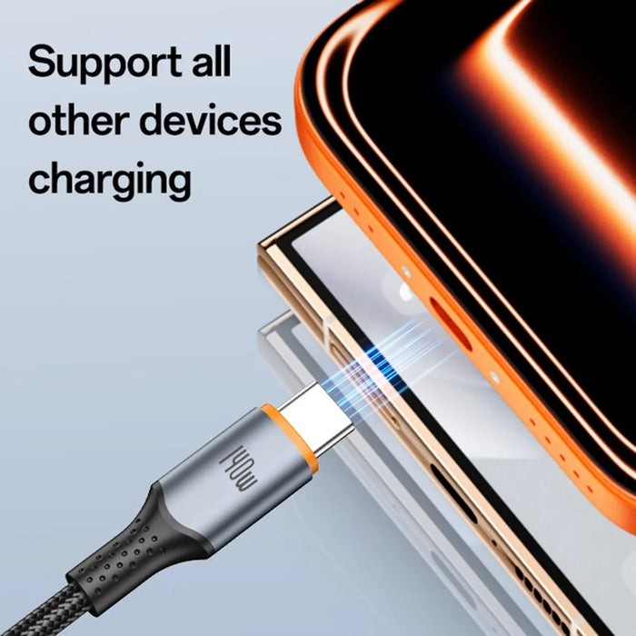 YESIDO CA212 1.2m 140W Fast Charging Braided Type-C to Type-C Cable for Phone Tablet - 3