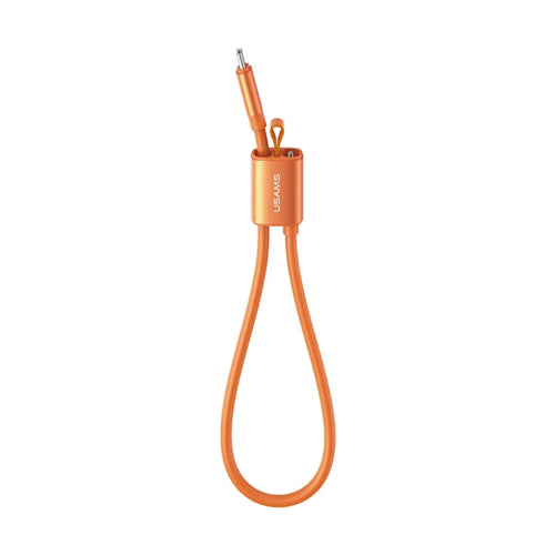 USAMS SJ784 U97 0.3m 60W Type-C to Type-C Lanyard Cable Fast Charging Data Cord Wrist Strap - Orange - 1