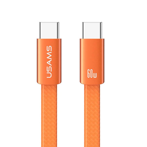 USAMS SJ783 U96 1.2m USB-C to USB-C Cable PD 60W Fast Charging Ultra Slim Braided Data Cable - Orange - 1