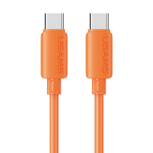USAMS SJ787 U98 1m USB-C to USB-C Cable PD 60W Fast Charging Silicone Data Cable - Orange - 1