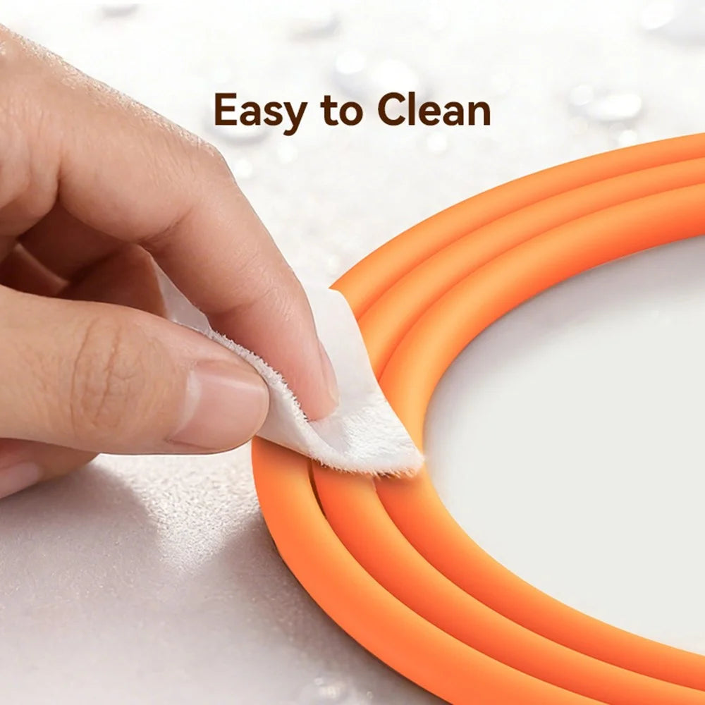 USAMS SJ787 U98 1m USB-C to USB-C Cable PD 60W Fast Charging Silicone Data Cable - Orange - 6