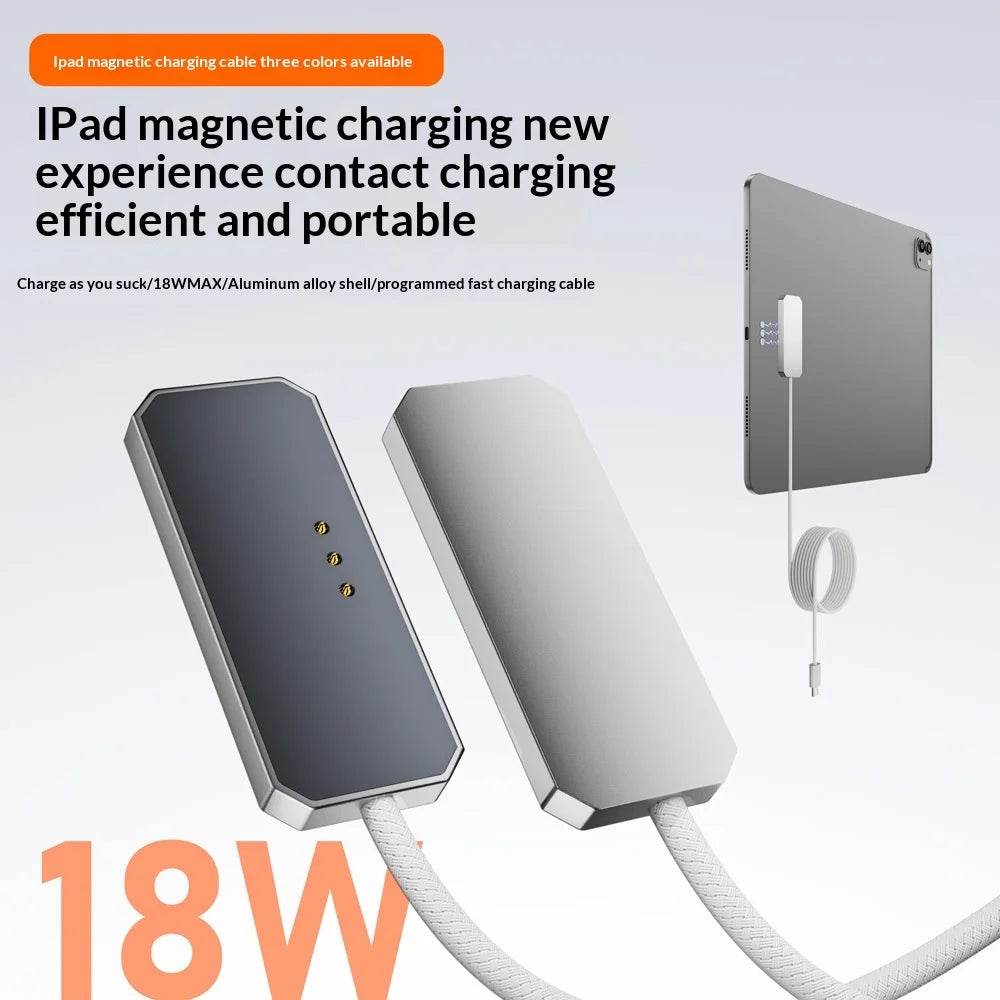 MG18W-01 18W Type-C Charging Cable for iPad Air 13 (2025)/(2024)/iPad Air 11 (2025)/(2024) Magnetic Fast Charger with 2m Cable - Grey - 2