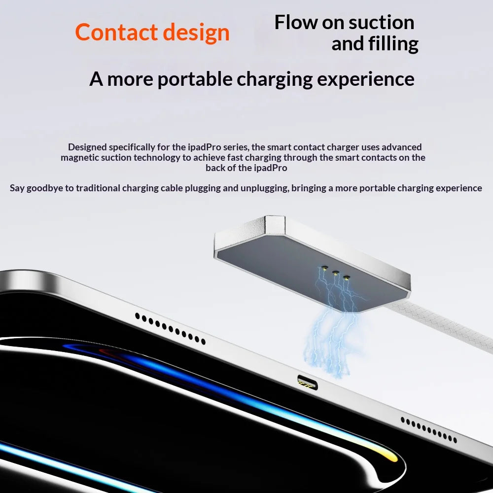MG18W-01 18W Type-C Charging Cable for iPad Air 13 (2025)/(2024)/iPad Air 11 (2025)/(2024) Magnetic Fast Charger with 2m Cable - Grey - 3