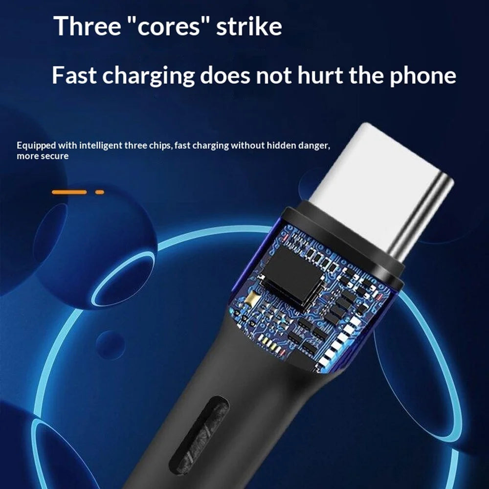 1m 2 in 1 USB-C to iP  /  USB-C PD 60W Fast Charging Wire Nylon Braided Data Cable - Black - 7