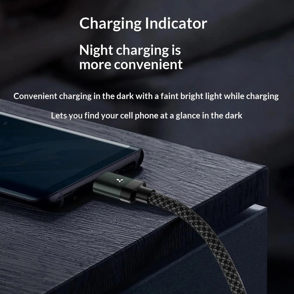 PD65W 2m Magnetic Braided Cable Type-C to Type-C+iP (5-14) 480Mbps Data Sync Charging Cable - Grey Black - 5
