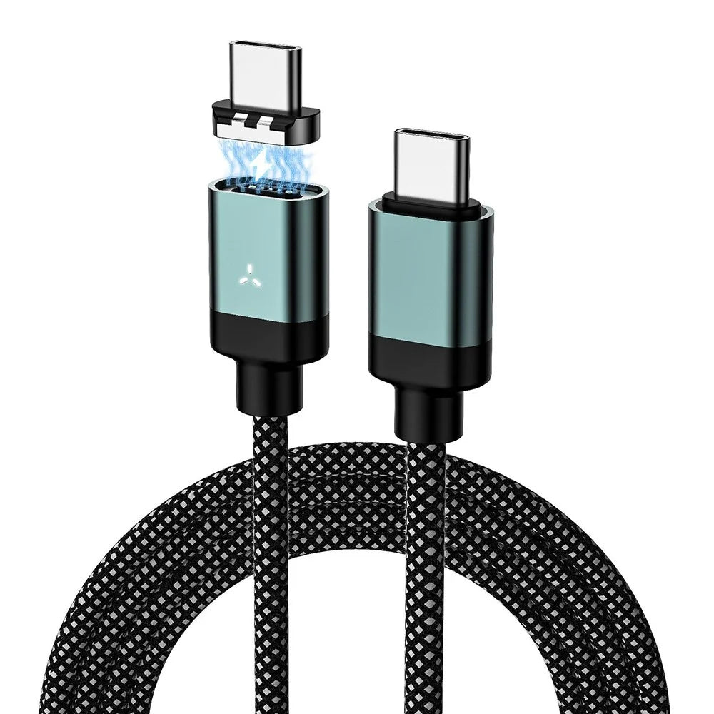 1.2m Magnetic Data Cable Type-C PD 65W Fast Charging Nylon Braided Cable for Xiaomi Huawei Apple - 1