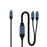 QGEEM CC0082 1.2m USB-C to Dual USB-C Cable 140W PD PPS 2-in-1 Fast Charging Braided Data Wire for Laptop Phone - 1